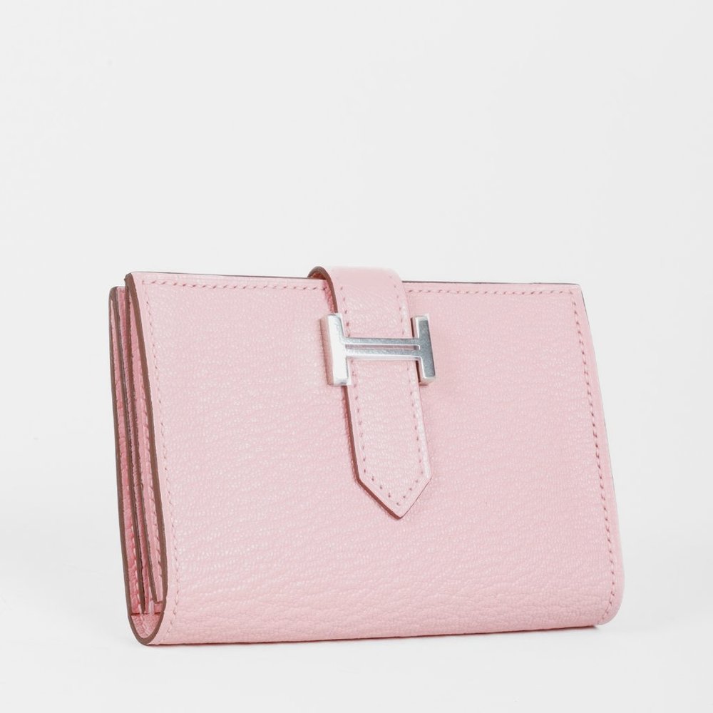 Hermes Rose Sakura Bearn Card Holder